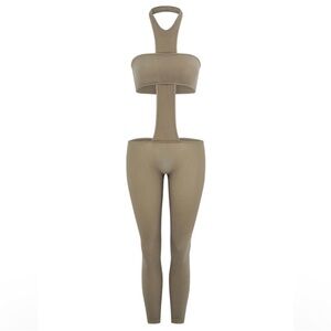 Tan Cutout Jumpsuit